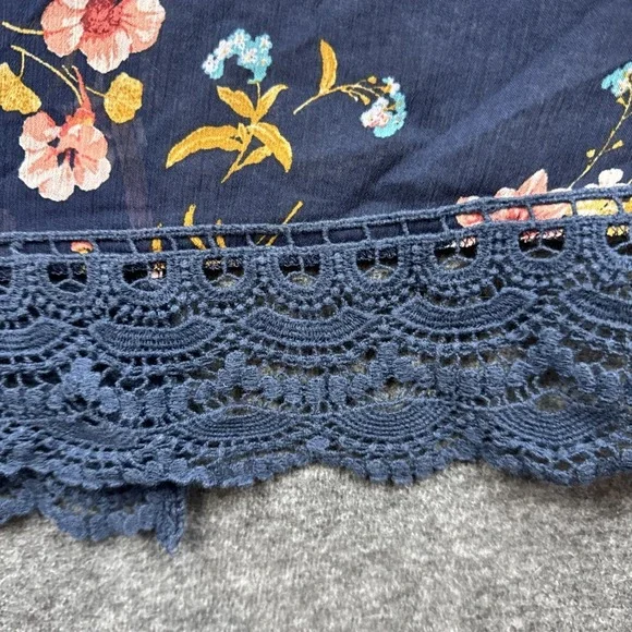 Rewind Floral Kimono Cardigan 3XL Sage Lace Trim Boho Lightweight Sheer Layer - Picture 3 of 8